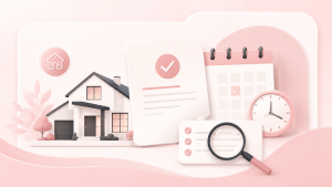 Home loan pre-approval expiry illustration showing a house, approval document, calendar and review checklist