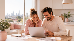 Australian couple reviewing home loan rates in 2026 as lenders compete for new customers