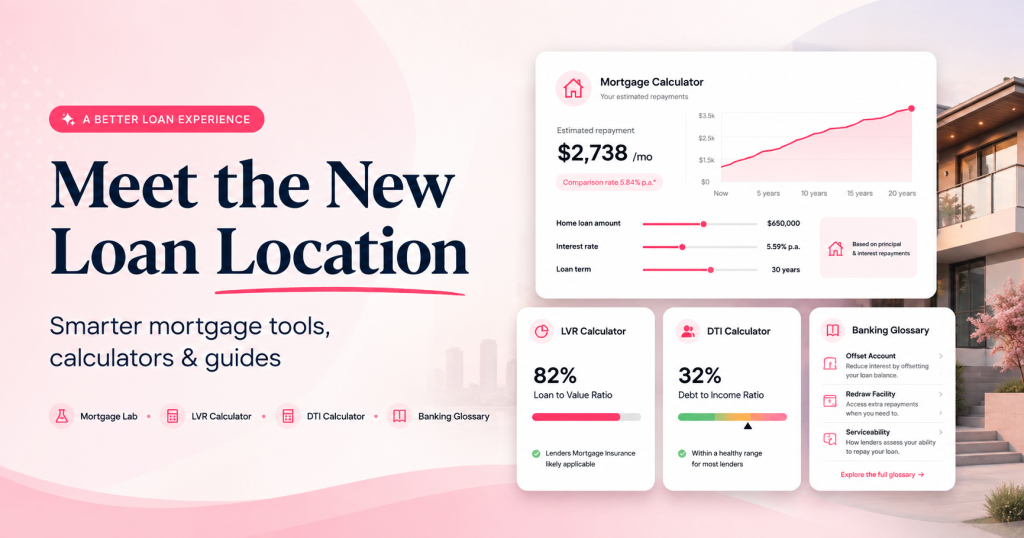 Loan Location mortgage calculators, LVR calculator, DTI calculator and banking glossary